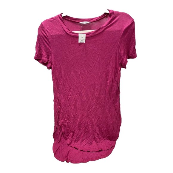 BRAND NEW Women's Pink T-Shirt Long Back Casual Tee Dark Pink - Size XS - Picture 1 of 7